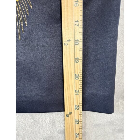 Medi-Dress by Friday Dark Blue Embroidered Flower Modern Sleeveless Women's 10 - Picture 6 of 8